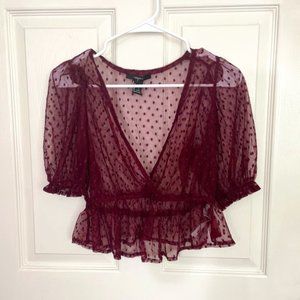 Sheer Forever 21 Polka-dot Blouse